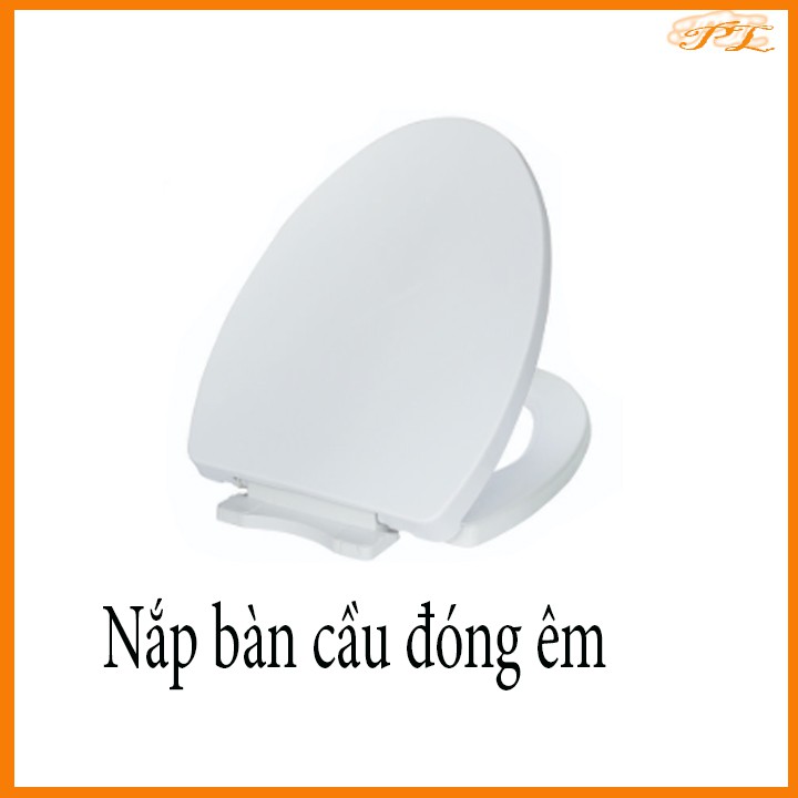 Nắp bồn cầu đóng êm A27, màu trắng, phụ kiện inox gắn được các loại cầu