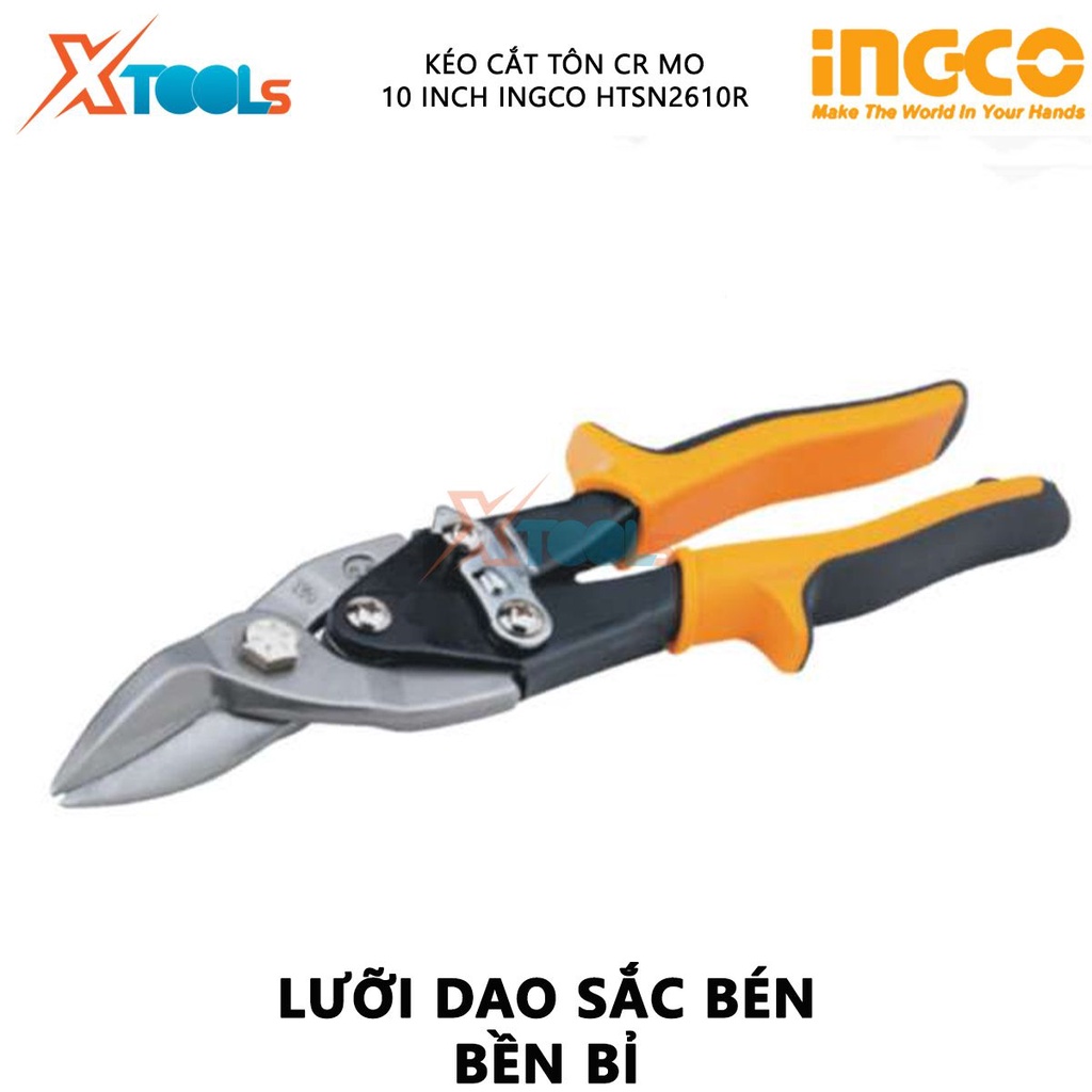 Kéo cắt tôn (cắt phải) INGCO HTSN2610R | dụng cụ cắt tôn chiều dài 250mm (10 inch)