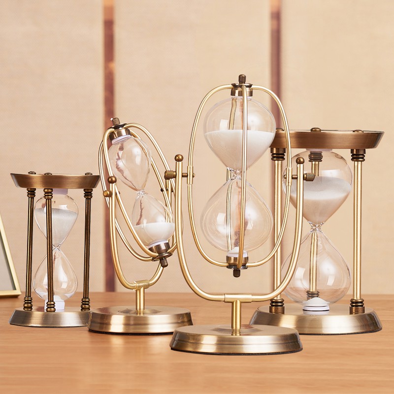 Đồng hồ cát Decor kim loại 30 phút phong cách Bắc ÂU