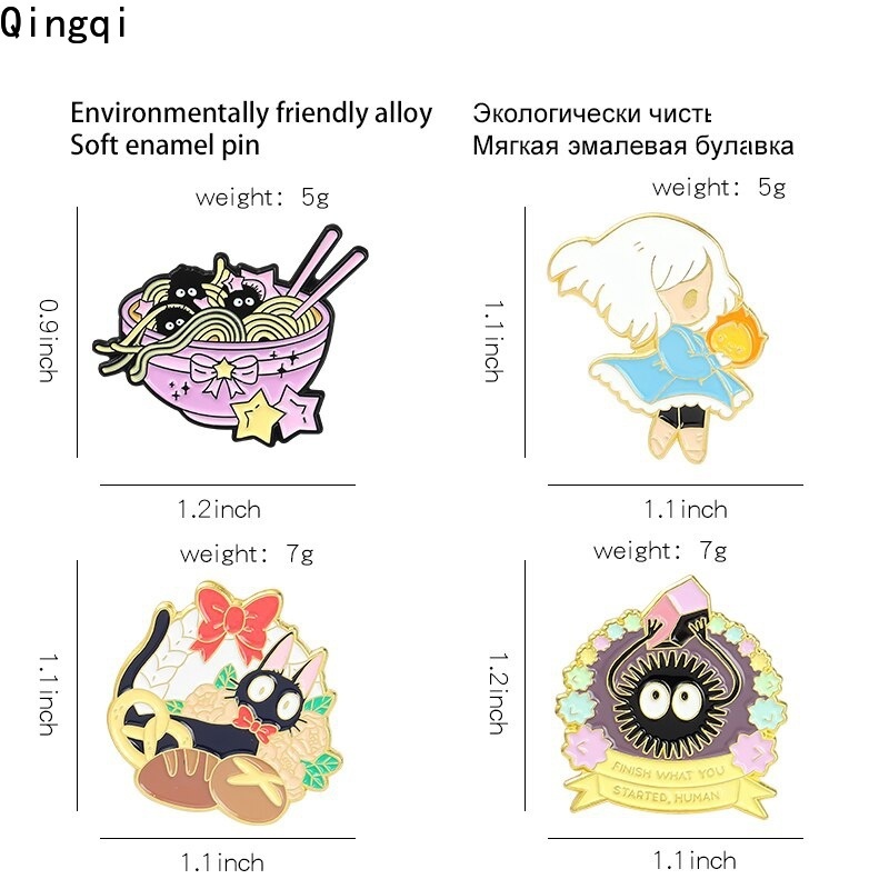 Ghim cài áo MISS ZOE họa tiết hoạt hình phong cách Nhật Bản