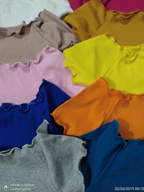 Áo bẹt vai thun gân fom dài