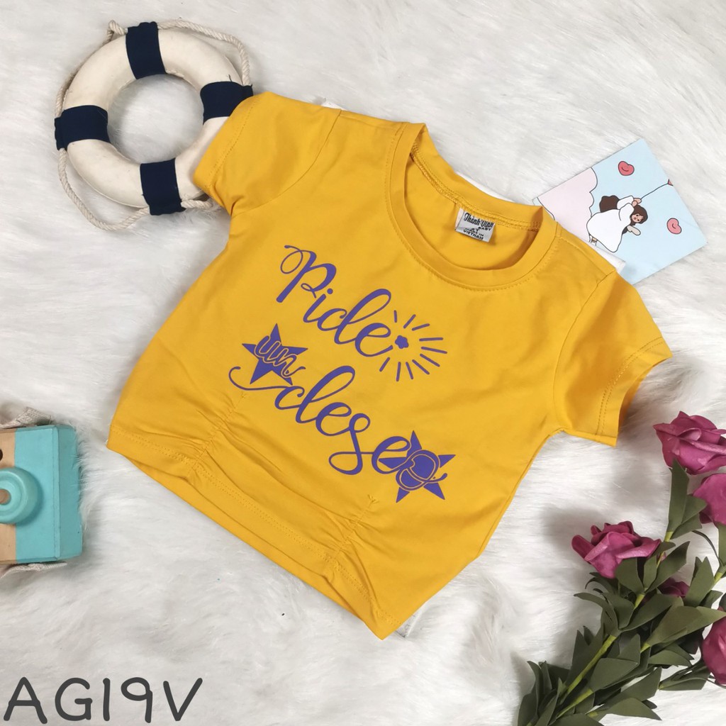 Áo thun CROPTOP bé gái in LATISOL thun cotton 4c mềm mịn AG19