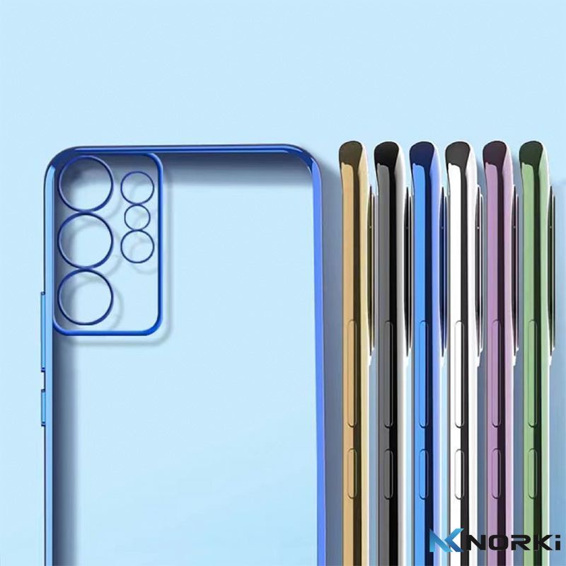 Ốp Điện Thoại TPU Mềm Siêu Mỏng Trong Suốt Mạ Viền Cho Samsung Galaxy A12 A22 A82 Note 20 Ultra