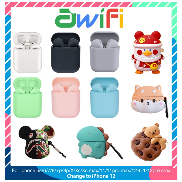 Tai Nghe Bluetooth Không Dây inpods i12 TWS Và Vỏ ốp lưng Case Airpods - - Awifi Case