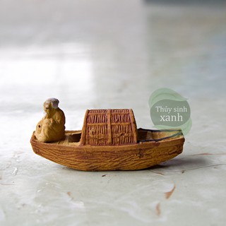Tượng Gốm Sứ Lãn Ông Câu Cá Size Nhỏ Trang Trí Bể Cá Tiểu Cảnh