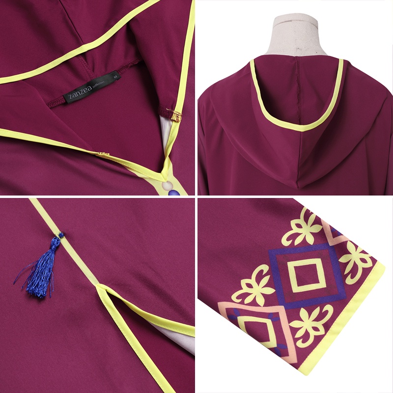 Đầm dài Zanzea có mũ trùm đầu phong cách vintage thời trang cho nữ