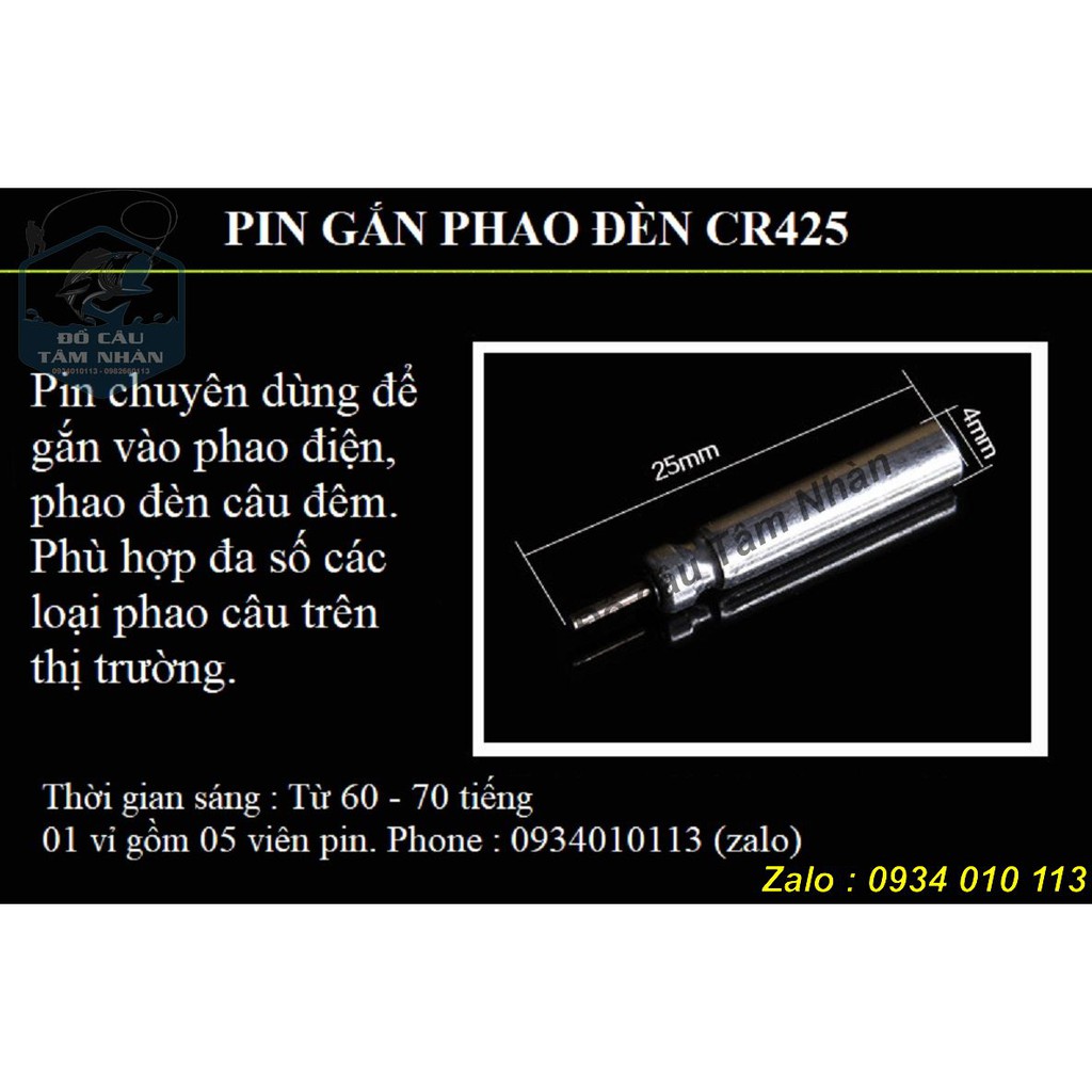 01 vỉ 05 viên pin DLYFULL CR425 3v - gắn cho phao điện