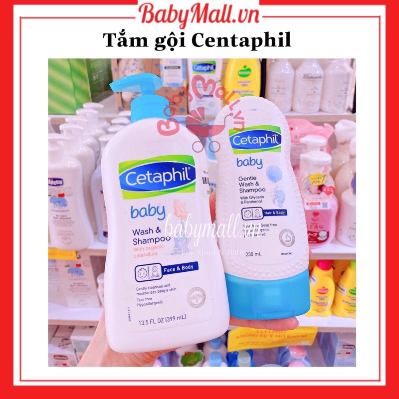 Tắm gội cetaphil dành cho bé có size lớn và nhỏ 230ml 399ml