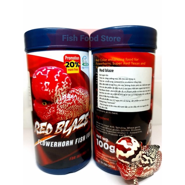 Cz20 Red Blaze thức ăn cá La Hán lên màu tăng đầu. Hộp 120g. Hàng Thái Lan