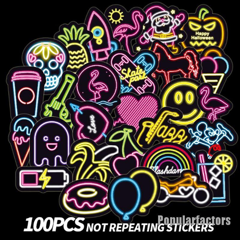 Bộ 100 miếng dán phát sáng nhiều màu sắc tiện dụng