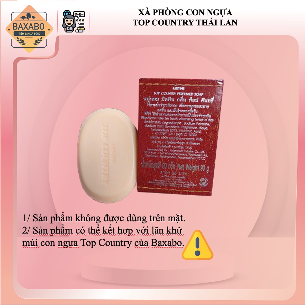 XÀ PHÒNG CON NGỰA TOP COUNTRY THÁI LAN - PERFUMED SOAP- XÀ PHÒNG KHỬ MÙI HÔI CƠ THỂ - HÀNG CHÍNH HÃNG
