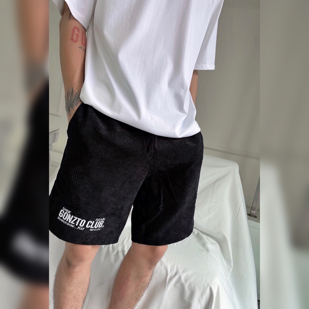 Quần Short Nam Nữ Nhung Pants Gonz Club 3 màu Đen / Xanh / Nâu | BigBuy360 - bigbuy360.vn