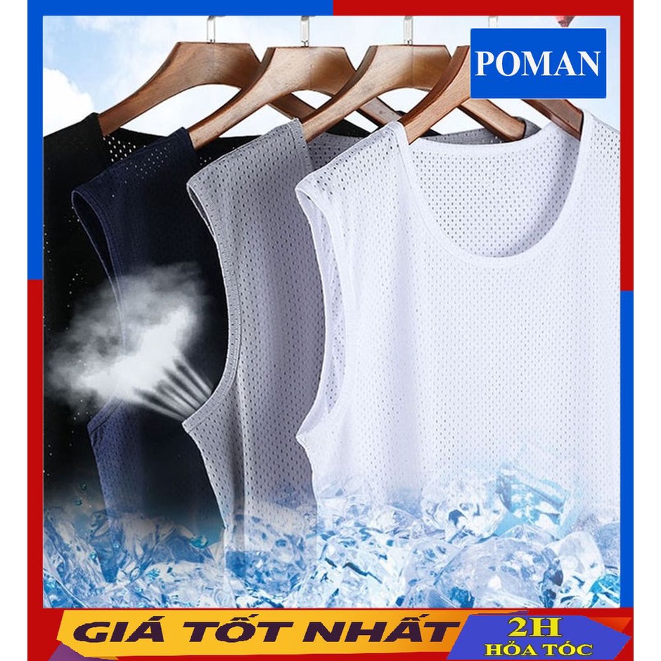 Áo 3 lỗ nam thông hơi thể thao, áo 3 lỗ sát nách tập gym thông hơi A3L01 - POMAN