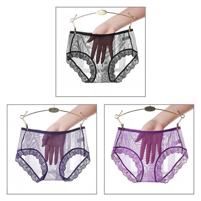 ZXYOUPING Quần Lót Lưới Ren Siêu Mỏng Trong Suốt Không Đường May Mềm Mại Thoáng Khí Kích Thước L-3XL Cho Nữ