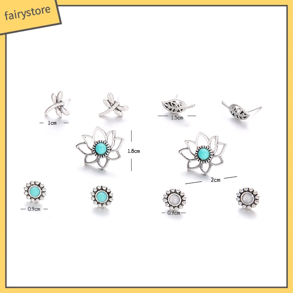 Set 5 Đôi Bông Tai Nhiều Kiểu Xinh Xắn Đáng Yêu Cho Nữ