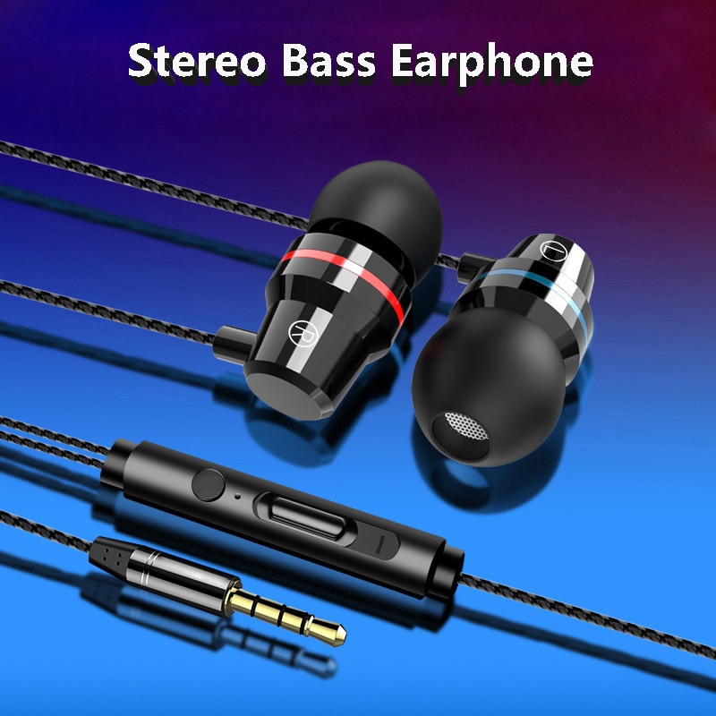 Tai nghe nhét trong có dây giắc cắm 3.5mm và mic cho điện thoại Xiaomi / máy tính