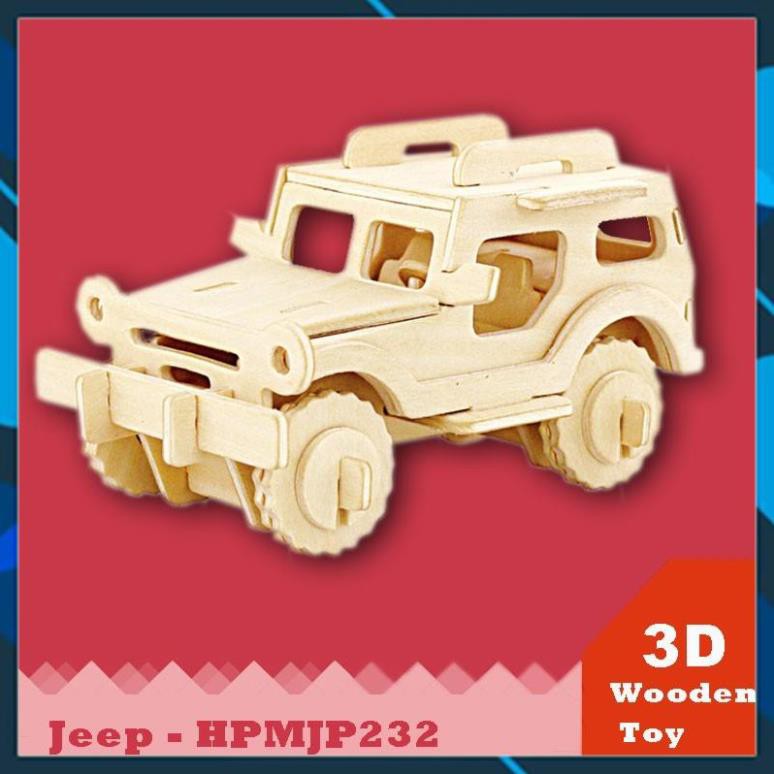 Mô hình nhà búp bê gỗ DIY Đồ chơi xếp hình đầu máy xe lửa 3D Puzzle Wooden HPM5302 Toy World