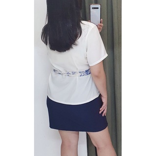 Bigsize công sở - Áo Cột Nơ Hoa - Bigsize 55-85Kg