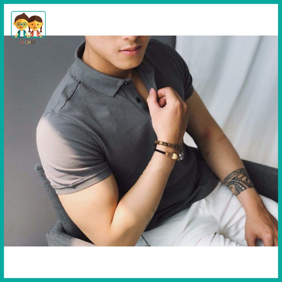 Áo Thun Nam màu trơn Cổ Bẻ Ngắn Tay chất Cotton dáng ôm body cao cấp | BigBuy360 - bigbuy360.vn