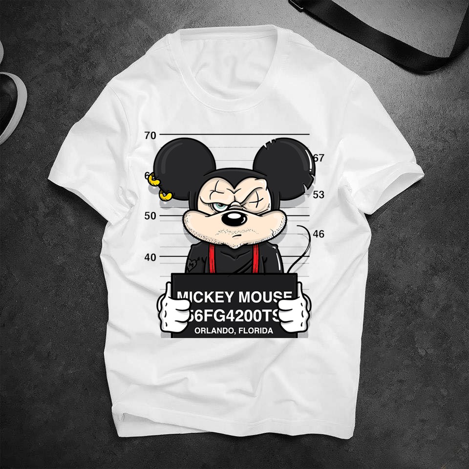 Áo thun đôi (áo cặp) ngắn tay Dark Mickey form rộng vải cotton thoáng mát