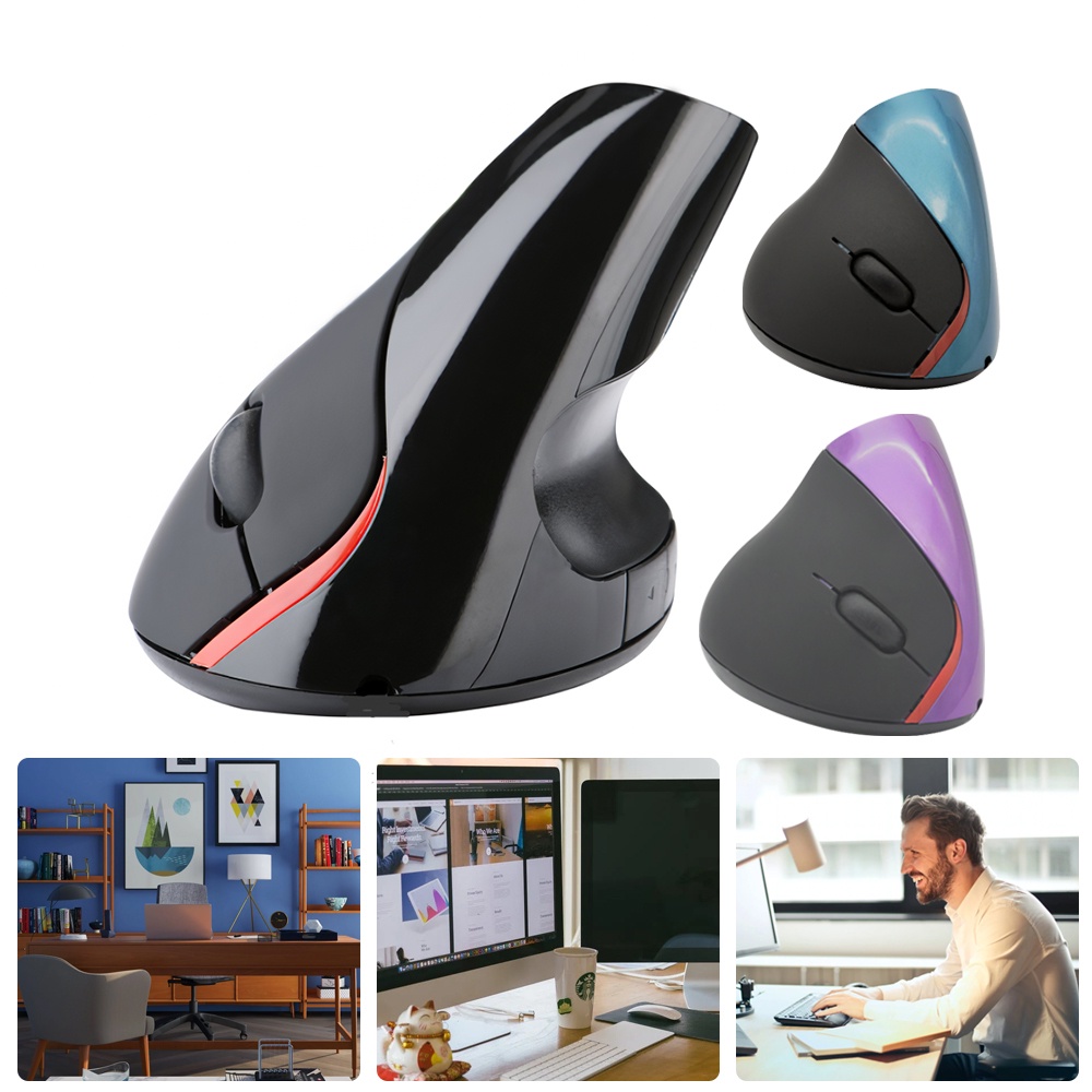 Chuột Quang Không Dây Dạng Đứng 2.4ghz 1600dpi Kèm Đầu Nhận Usb
