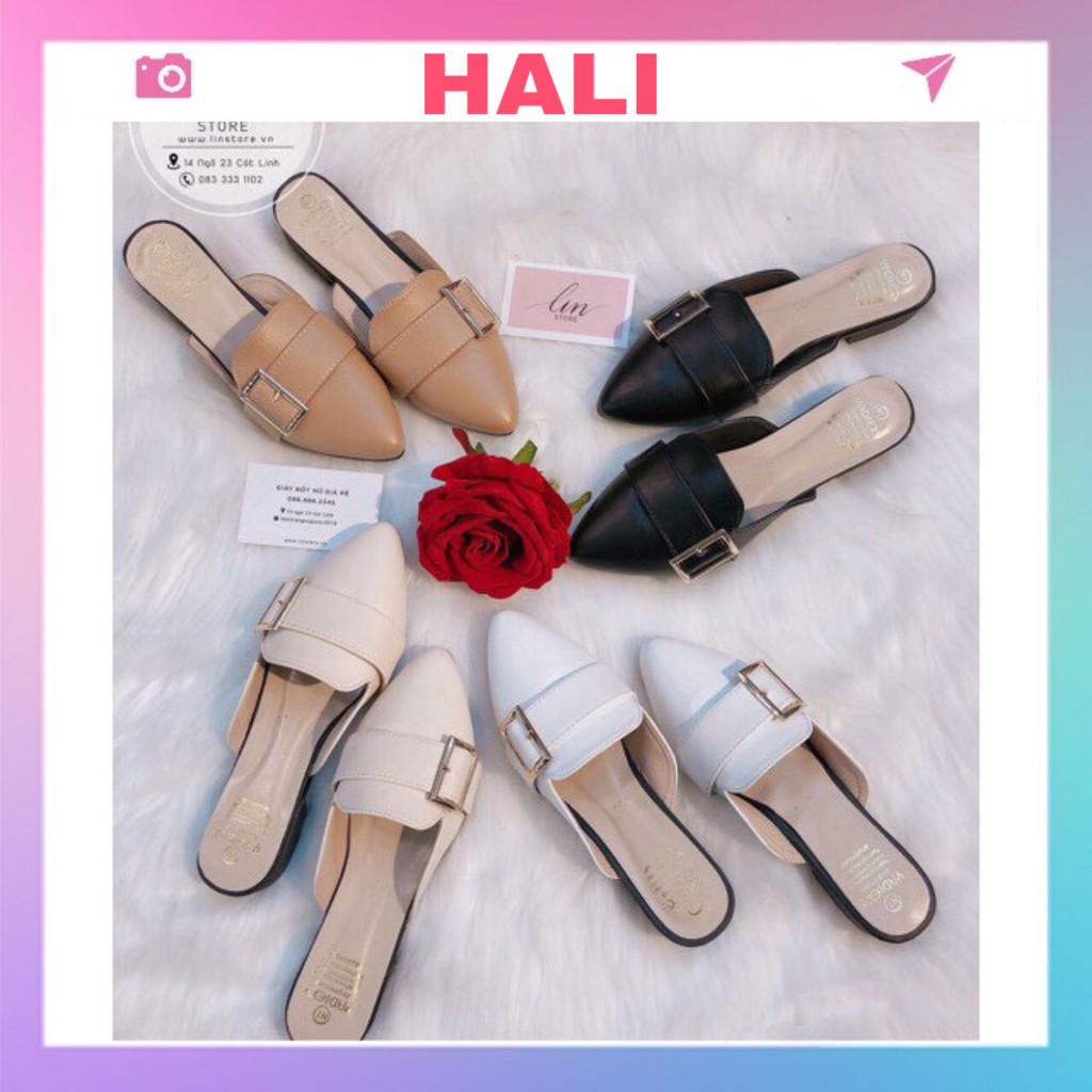 Giày sục gắn móc hình vuông sang chảnh nữ | BigBuy360 - bigbuy360.vn