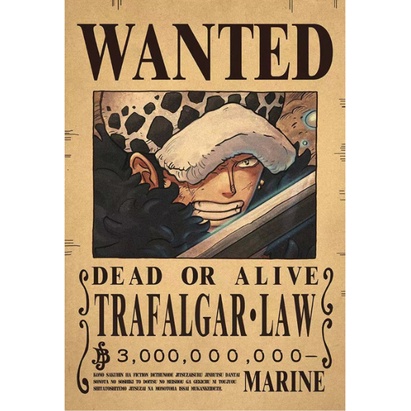 One Piece wanted poster luffy 3,000,000,000 Giấy dán tường trang trí tiết với 41 kiểu