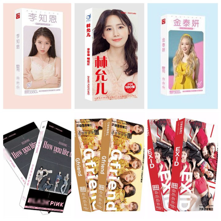 Hộp ảnh postcard BLACKPINK ROSE JISOO JENNIE LISA IU YOONA TAEYEON GFRIEND EXID