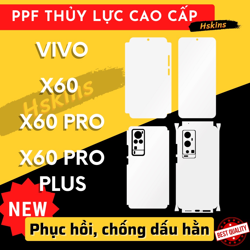 Miếng dán PPF thủy lực Vivo X60 / X60 Pro / X60 Pro Plus màn hình, mặt lưng