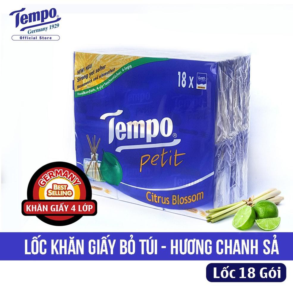 Lốc 18 Gói Khăn Giấy Bỏ Túi Hương Chanh Sả - 8 Tờ/Gói