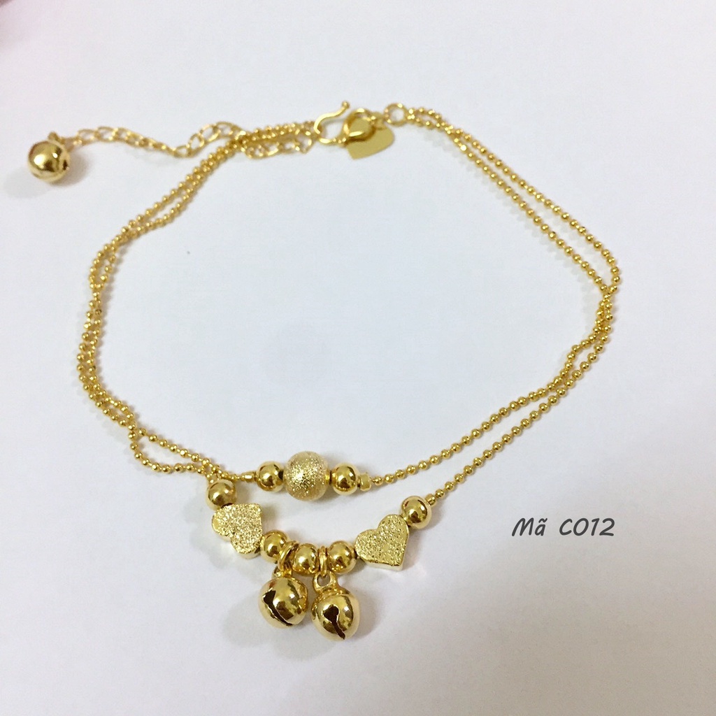 Lắc Chân Titan Nữ C012, Lắc Chân Vàng Nữ Có Lục Lạc kèm tăng đơ tăng giảm Namoo Jewelry