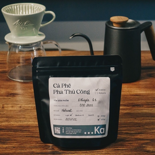 Cà phê pha Pour Over V60, Combo Cà phê Specialty chất lượng cao Ethiopia-Panama-Kenya Hương thơm trái cây gói 100g