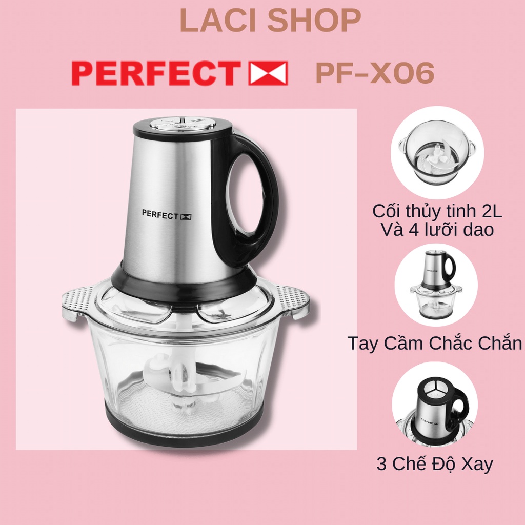 Máy xay thịt đa năng PERFECT PF-X06 kết hợp 3 chế độ xay mềm xay cứng xay ăn dặm và đánh trứng có tay cầm chắc chắn