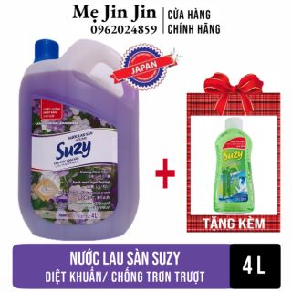 [Mã HC1904 giảm 8% đơn 300K] Nước lau sàn SUZY Nhật Bản 4L diệt khuẩn, chống trơn trượt - thành phần HỮU CƠ.