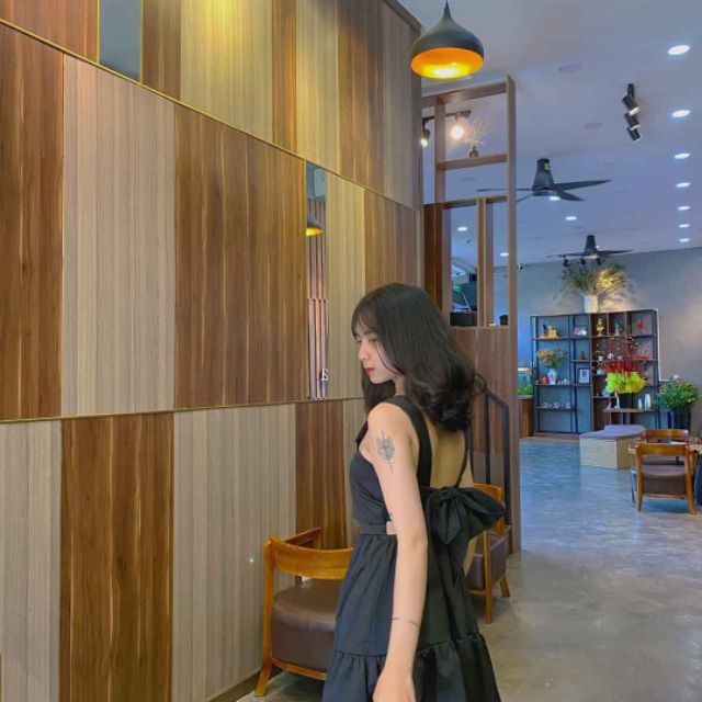 260k đầm cột nơ lưng