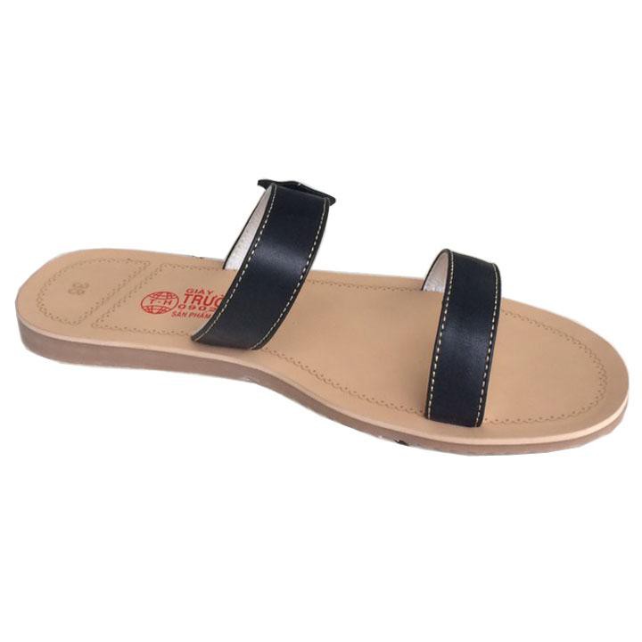 Dép nữ quai ngang 2 quai da bò đế đúc Trường Hải QNN0159