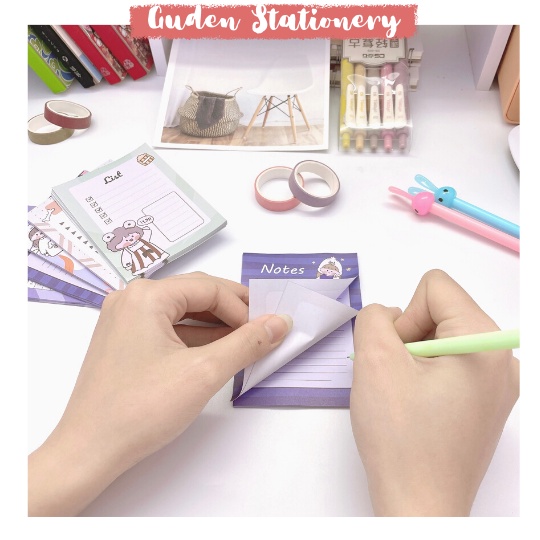 Giấy note cô gái dễ thương - giấy ghi chú dễ thương - Guden Stationery