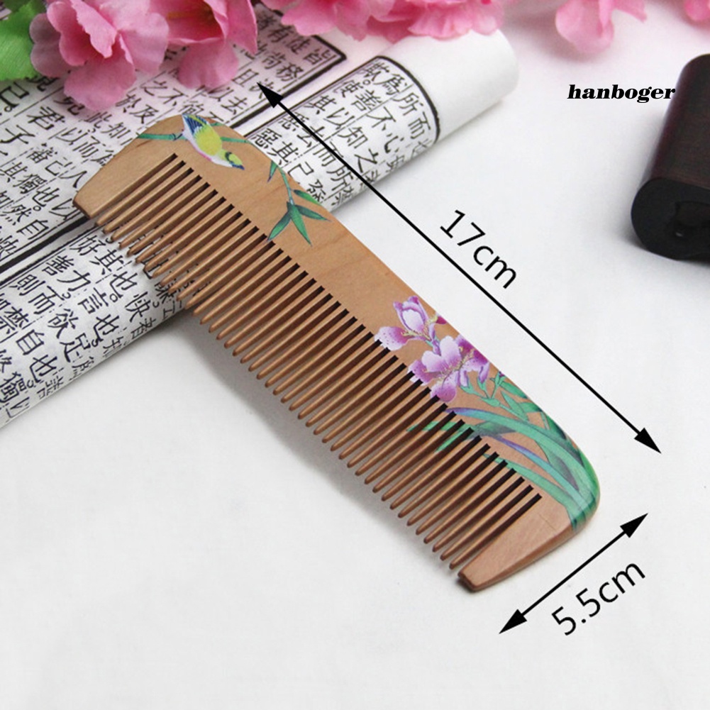 Lược Gỗ Đào Chải Tóc Mát Xa Da Đầu Chống Tĩnh Điện