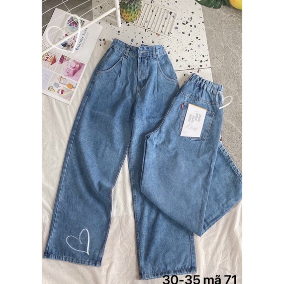 DÀI 103cm TCshopjean Quần Jeans Suông Lưng Thun Bigsize Ms 71 | BigBuy360 - bigbuy360.vn