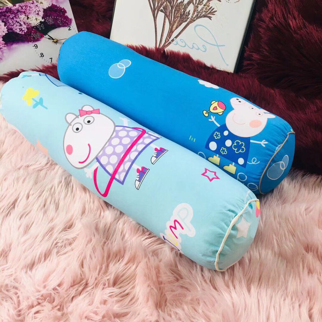 Gối ôm cho bé vải Cotton Hàn Quốc - Ruột Kèm Vỏ (Kích thước 20cm x 60cm) hàng đẹp