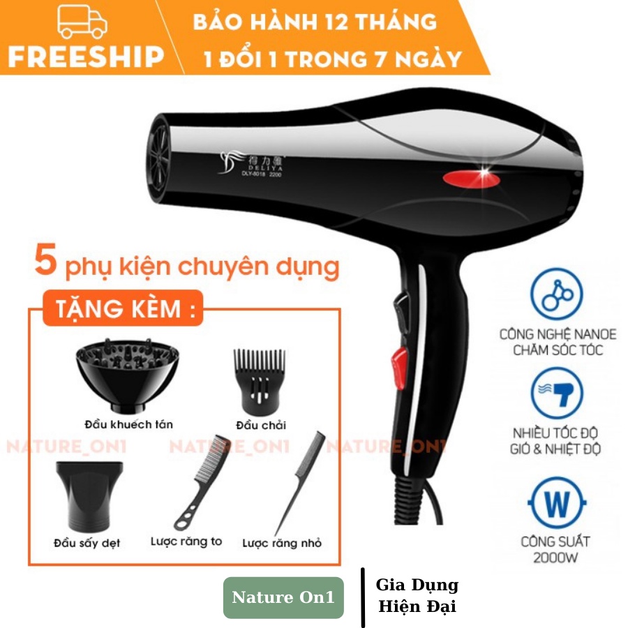 Máy Sấy Tóc DELIYA ⚡️ 𝐅𝐔𝐋𝐋 𝟓 𝐏𝐇𝐔̣ 𝐊𝐈𝐄̣̂𝐍 ⚡️ Công Suất Lớn  2200W Hai Chiều - 3 Mức Nhiệt - Tiết Kiệm Điện