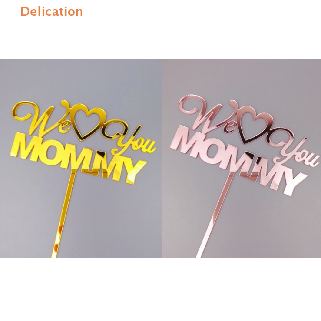 Topper Trang Trí Bánh Kem Chữ Happy Birthday Mommy Daddy Bằng Acrylic Dành Cho Cha Mẹ