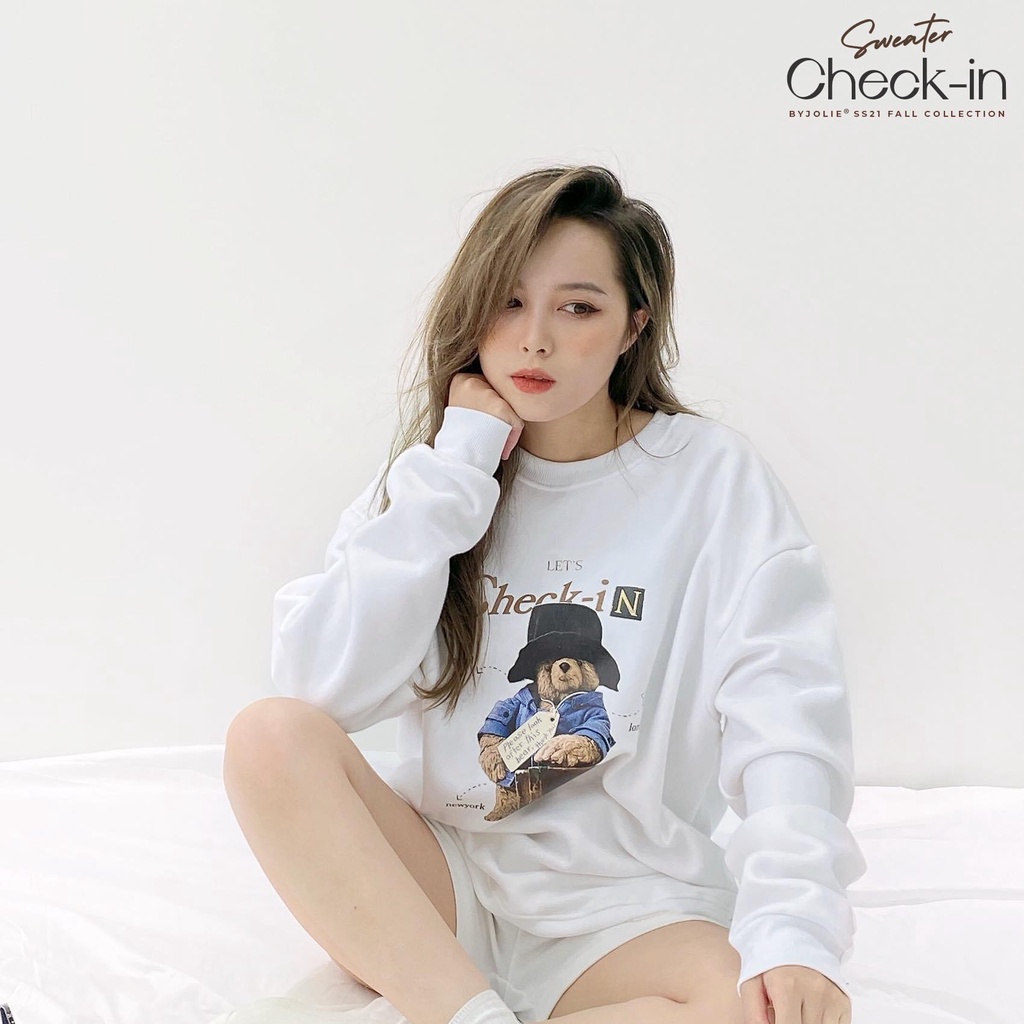 Áo Thu Đông Nam Nữ In Teddy Check In - Chất Poly Dày Dặn Mềm Mịn- MÃ TD76