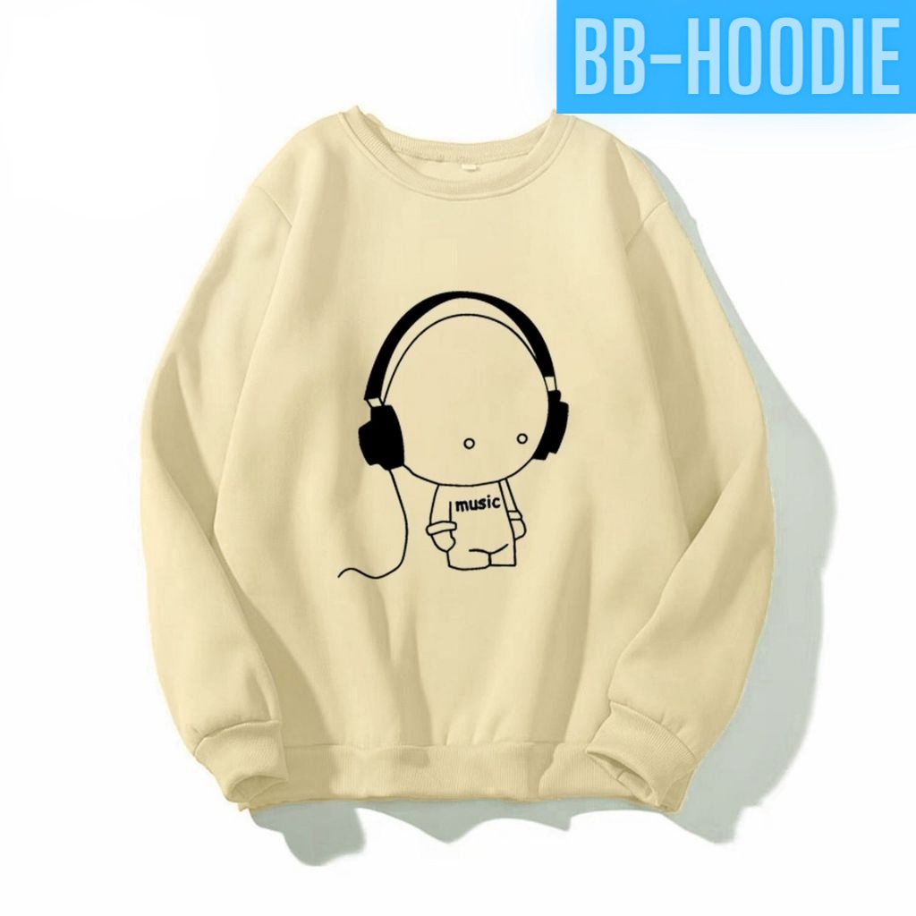 Áo sweater nam nữ in nhok music siêu cute
