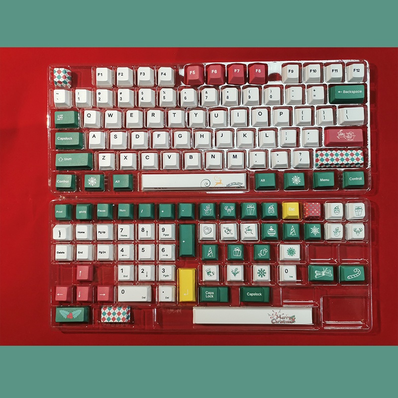 Giáng sinh Keycaps Cherry Profile PBT DYE-SUB Bàn phím cơ Keycaps Nhật Bản Keycaps 135 phím Quà tặng giáng sinh