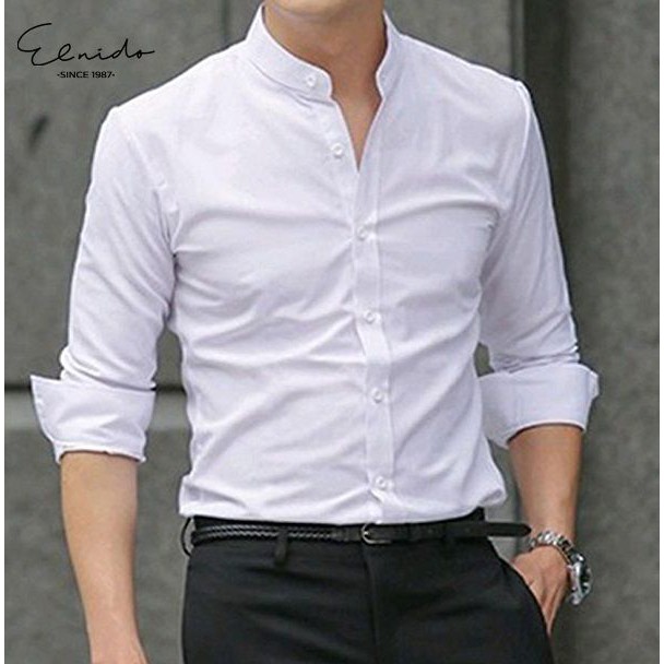 Áo sơ mi nam cổ tàu thời trang phong cách công sở ELNIDO