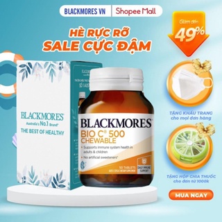 Kẹo nhai vitamin c 500mg bio c chewable blackmores 50 viên giúp sáng da, tăng cường đề kháng