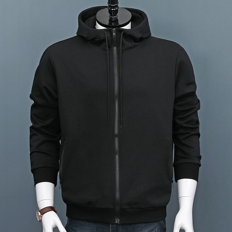 Áo Hoodie Cotton Cổ Lọ Phối Khóa Kéo Cá Tính Theo Phong Cách Thu Đông Dành Cho Nam