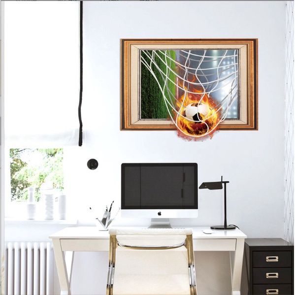 Decal trang trí tường - Cửa sổ quả bóng lửa