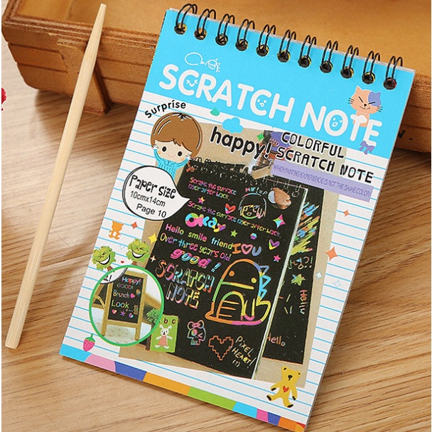 Sổ cào cầu vồng Scratch Note khổ A4 - Sổ Than Ma Thuật